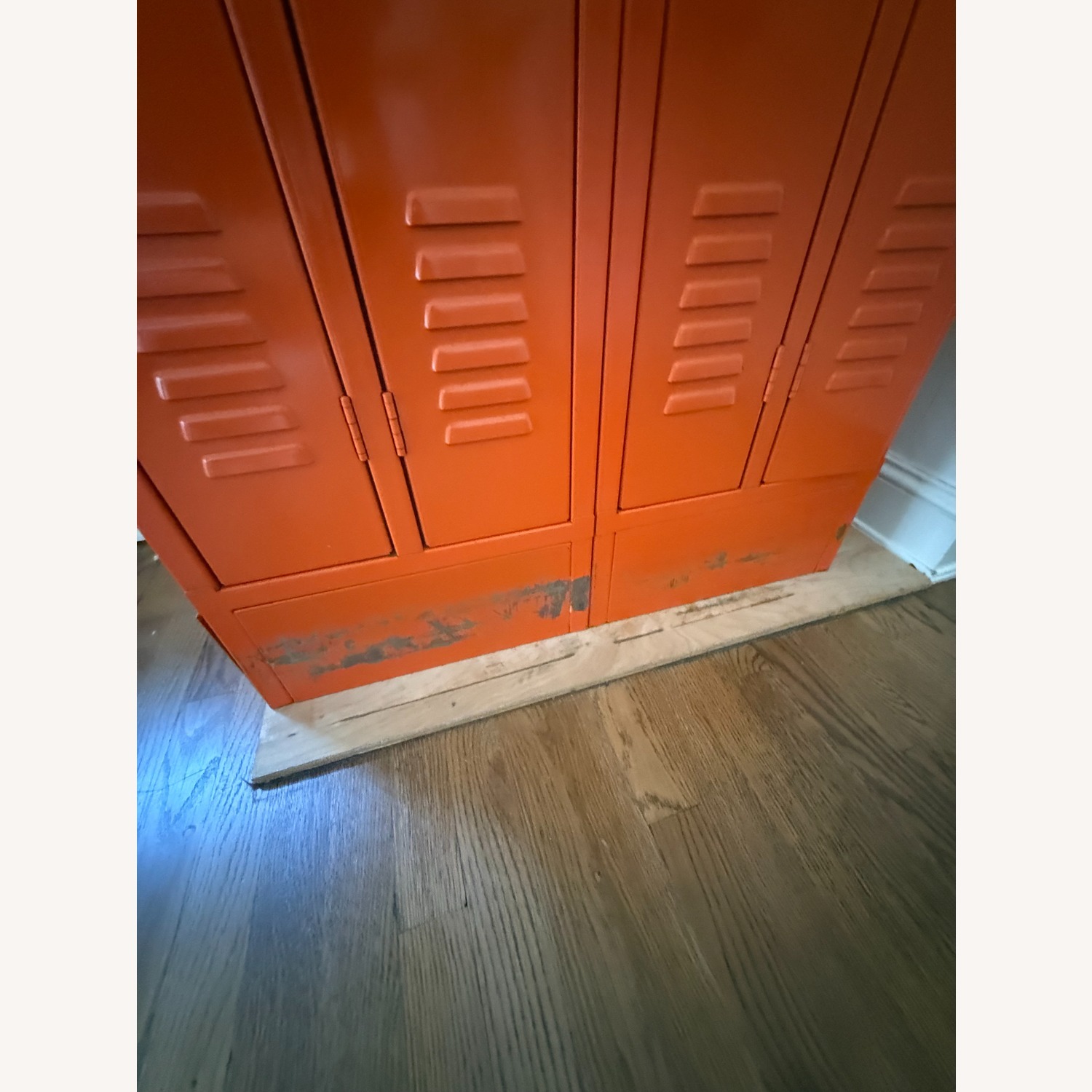 Vintage 1970s Industrial Penco Orange Lockers - image-6