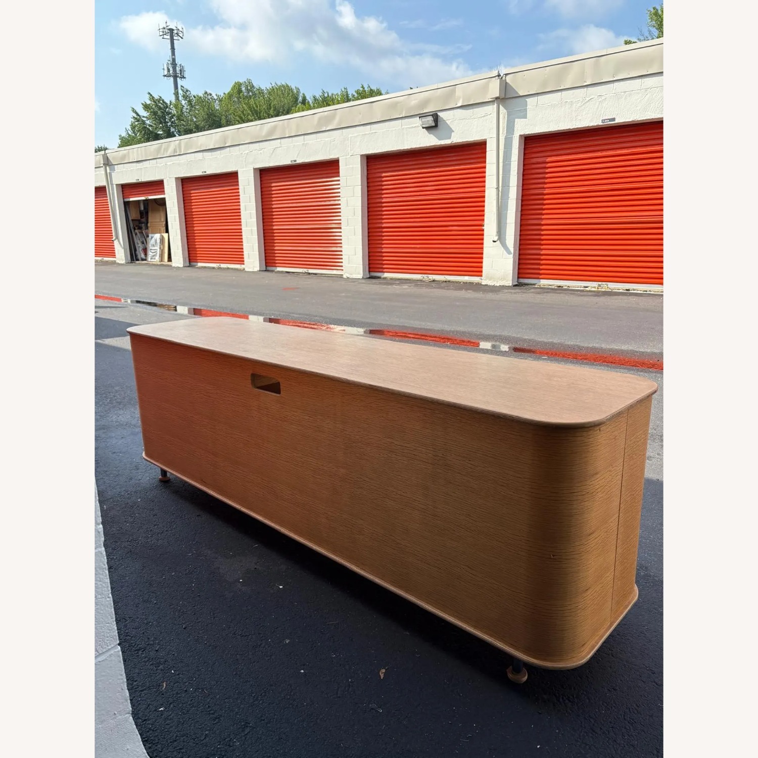 Mid-Century Modern Oak Media Console - image-10