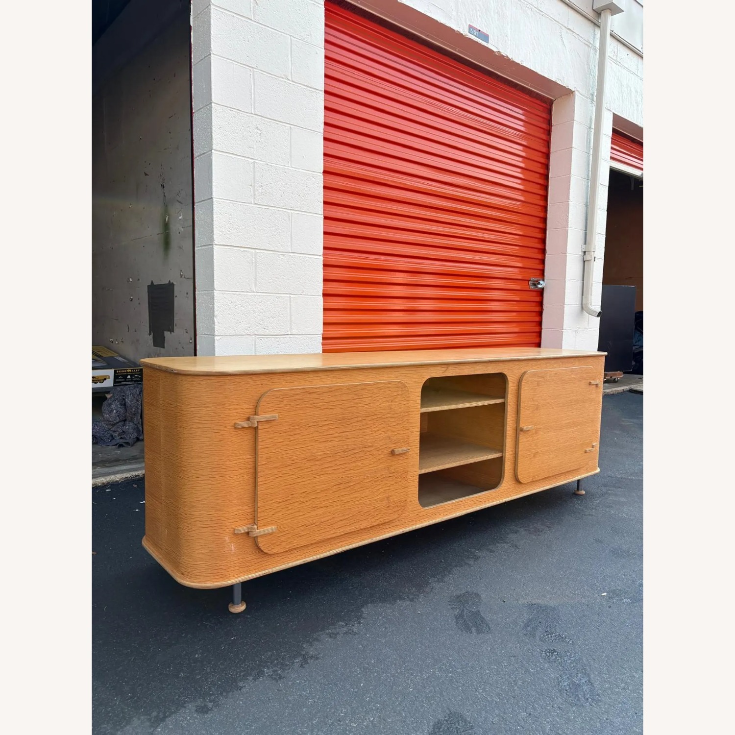Mid-Century Modern Oak Media Console - image-3