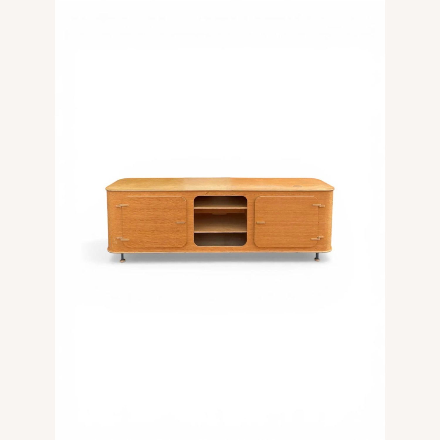 Mid-Century Modern Oak Media Console - image-1