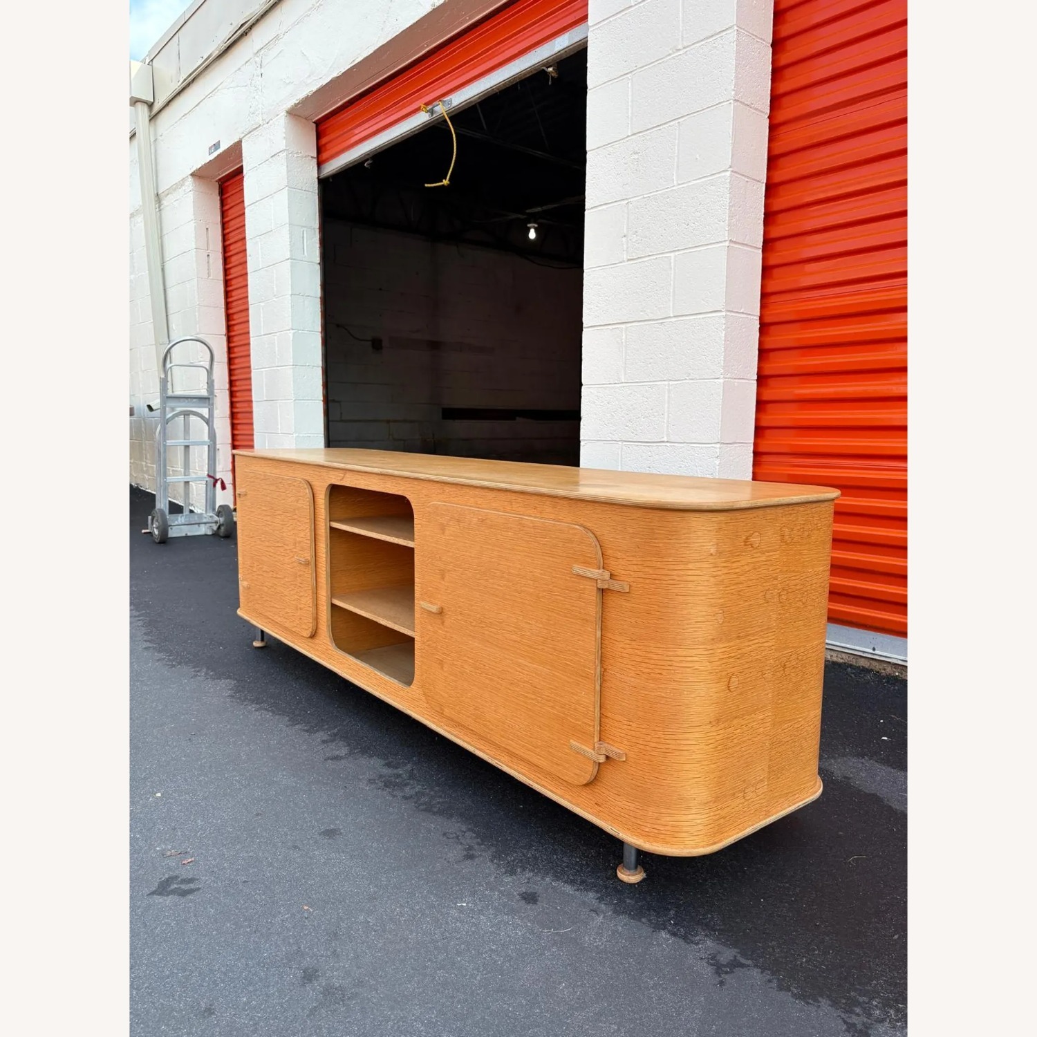 Mid-Century Modern Oak Media Console - image-2