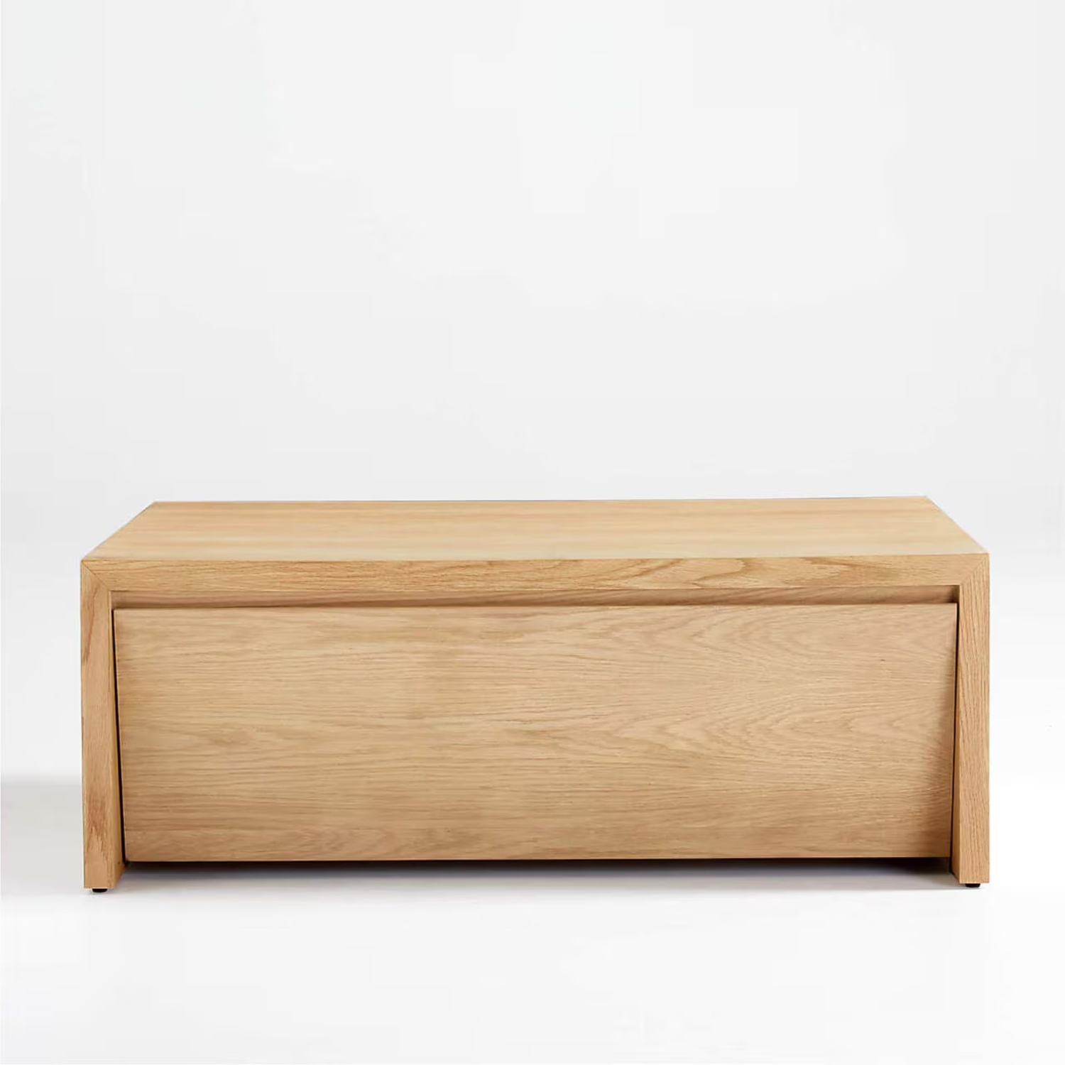 Crate & Barrel Vander Natural Oak Wood Storage Coffee Table - image-6