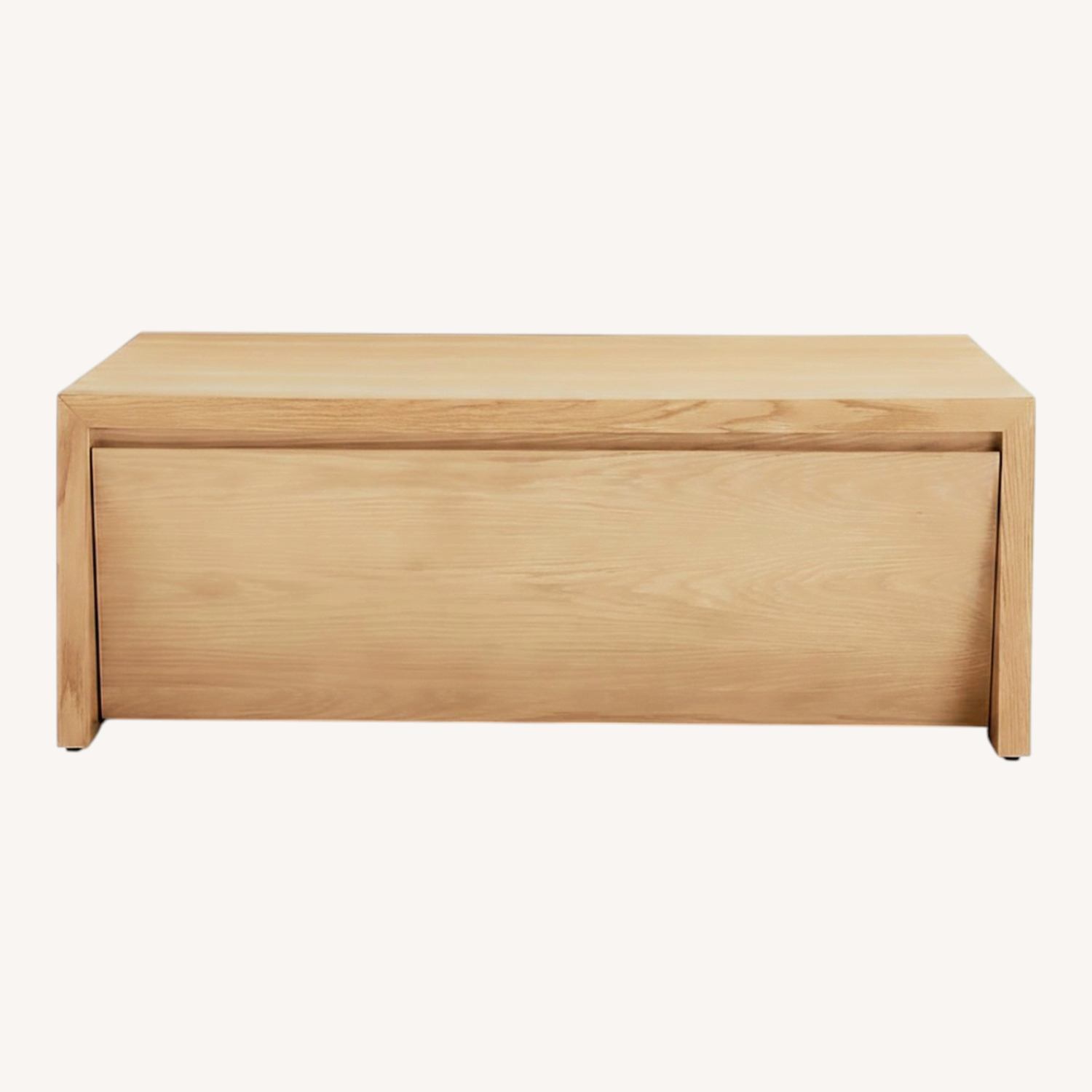 Crate & Barrel Vander Natural Oak Wood Storage Coffee Table - image-0