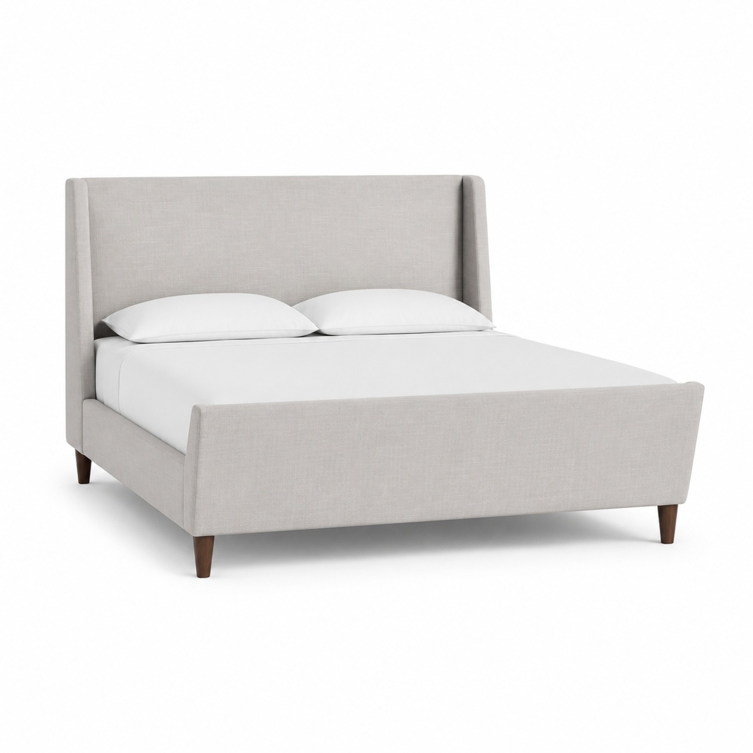 Crate & Barrel Light Gray Linen King Bed - image-10