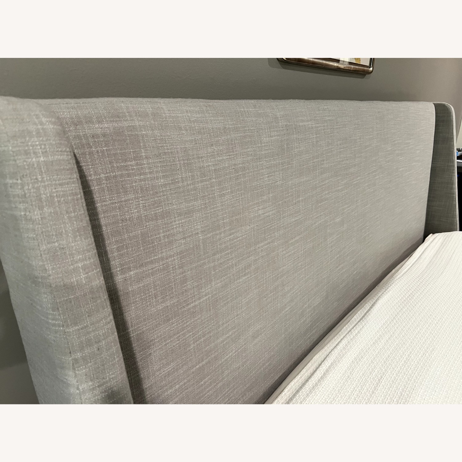Crate & Barrel Light Gray Linen King Bed - image-6