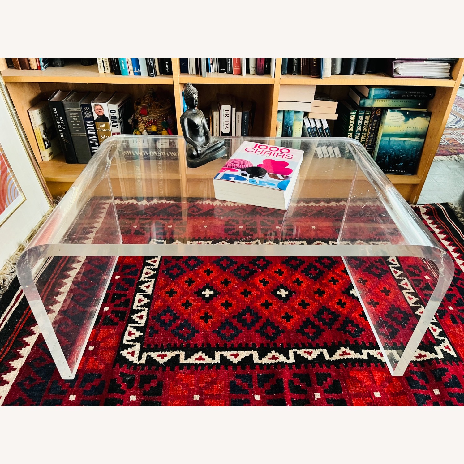 Vintage Lucite Coffee Table Waterfall Deco Style - image-4
