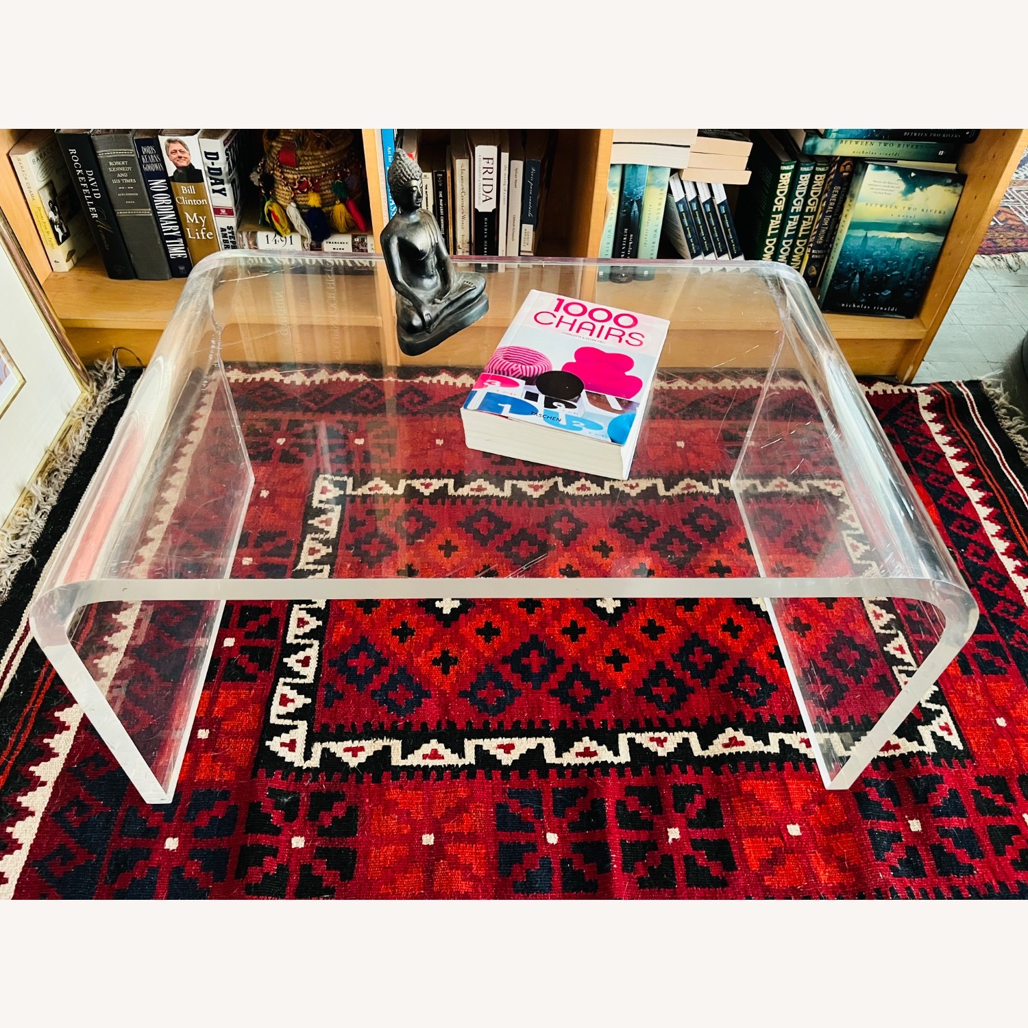 Vintage Lucite Coffee Table Waterfall Deco Style - image-2