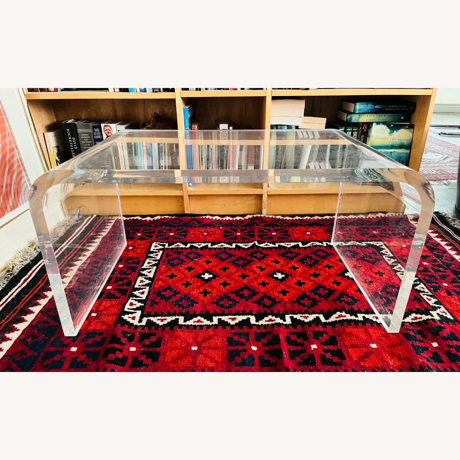 Vintage Lucite Coffee Table Waterfall Deco Style - image-3