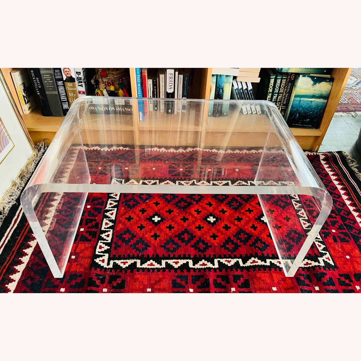 Vintage Lucite Coffee Table Waterfall Deco Style - image-5