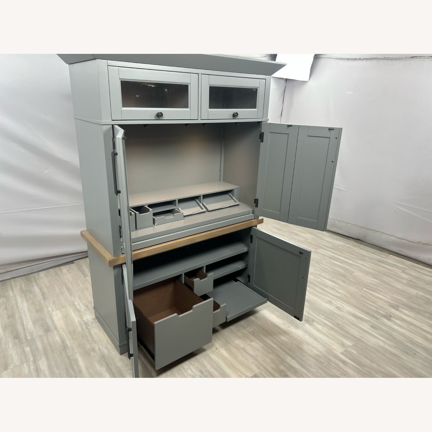Beachcrest Home Bankhead Writing Desk W Power Outlet - image-9