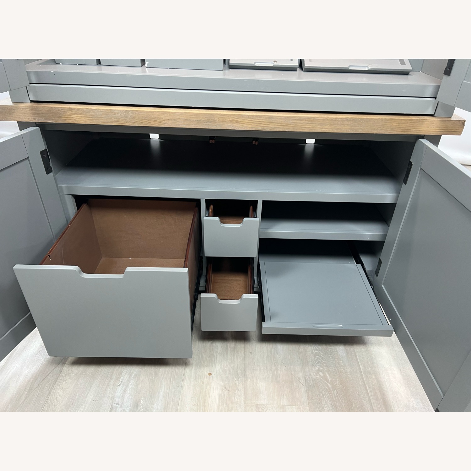 Beachcrest Home Bankhead Writing Desk W Power Outlet - image-10