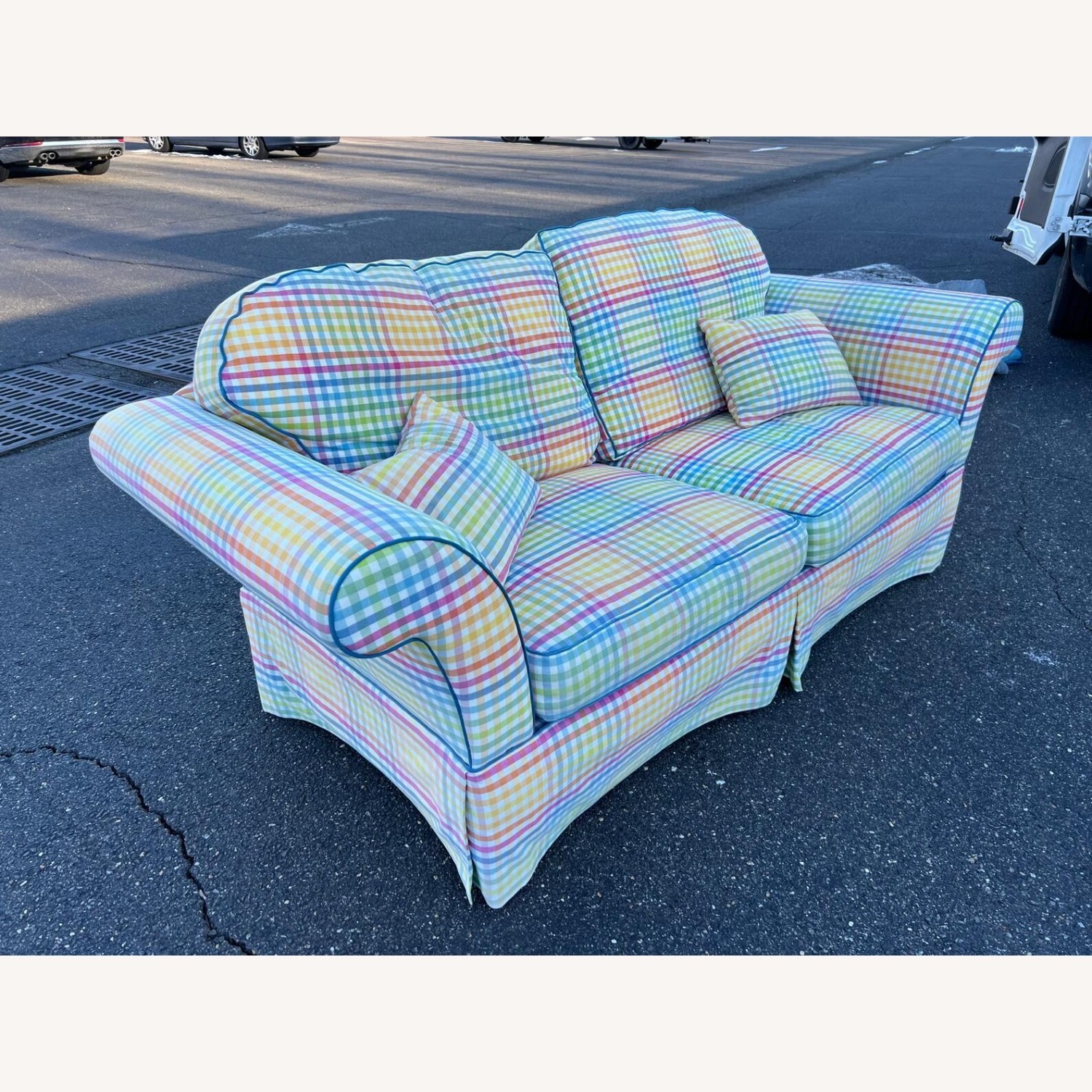 Colorful Tailored Custom Upholstered Sofa - image-4