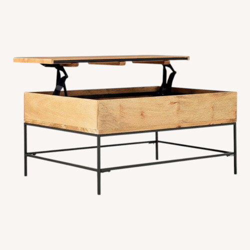 Used West Elm Industrial Storage Pop-Up Coffee Table for sale on AptDeco