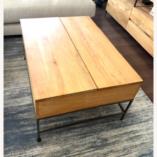 Used West Elm Industrial Storage Pop-Up Coffee Table for sale on AptDeco