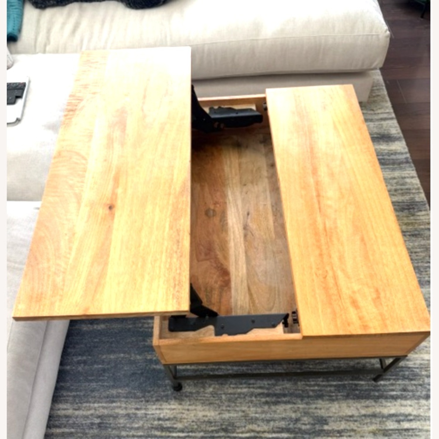 West Elm Industrial Storage Pop-Up Coffee Table - image-4