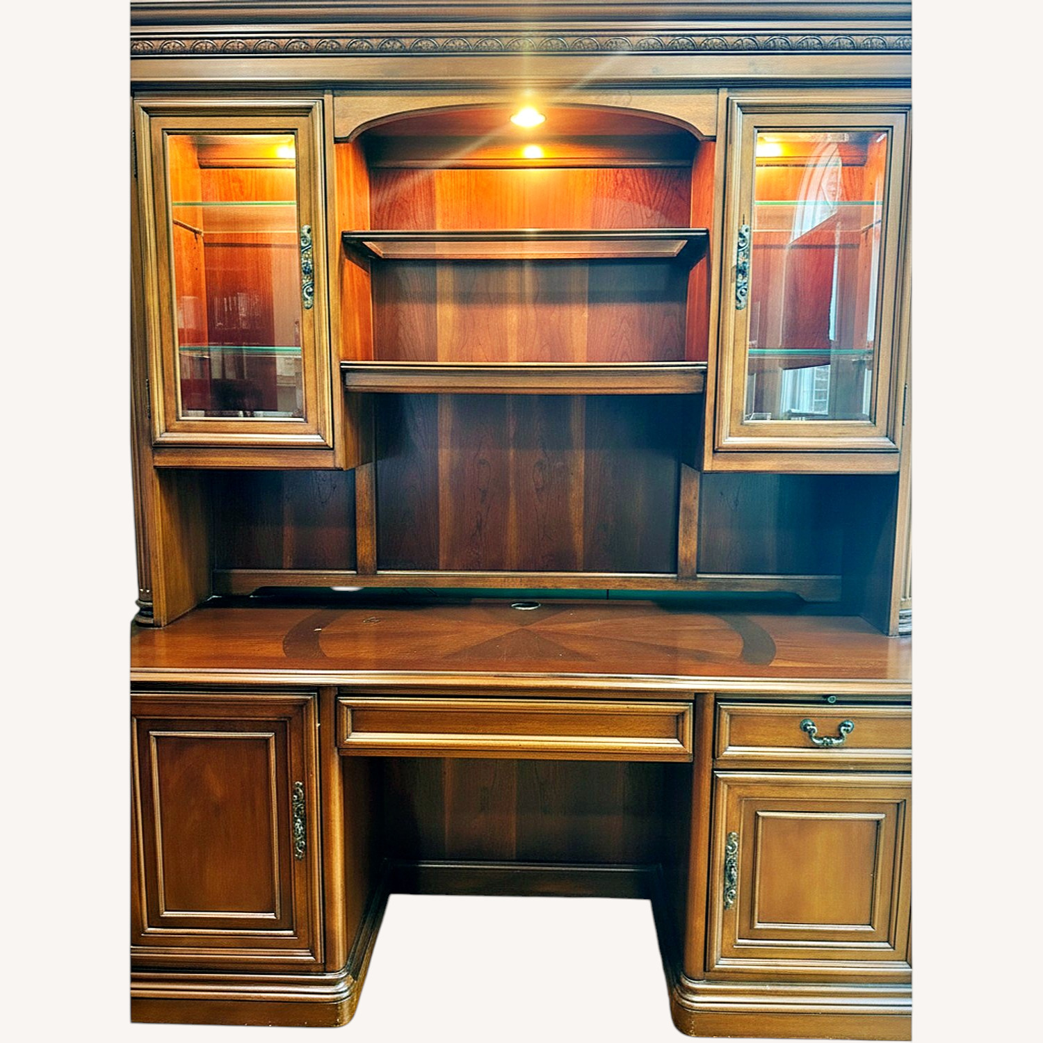 Natural Wood Wall Unit - image-0