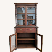 Vintage Dark Brown Wood Multi-purpose Cabinet
