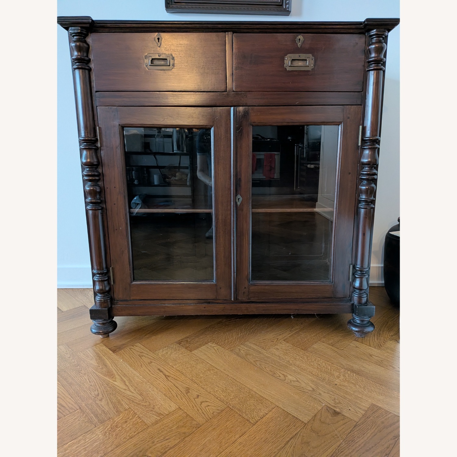 Vintage Dark Brown Wood Multi-purpose Cabinet - image-7