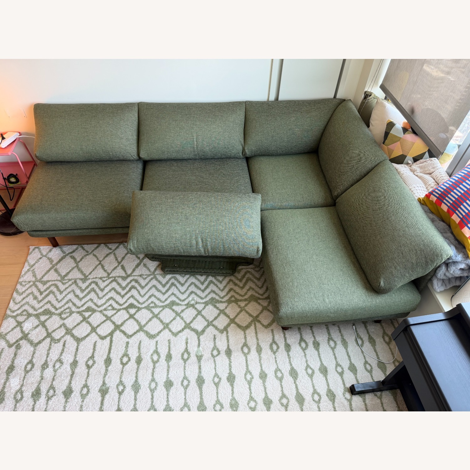 Burrow Range 4-Piece One Arm Sectional Green - image-2