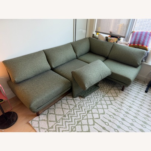 Used Burrow Range 4-Piece One Arm Sectional Green for sale on AptDeco