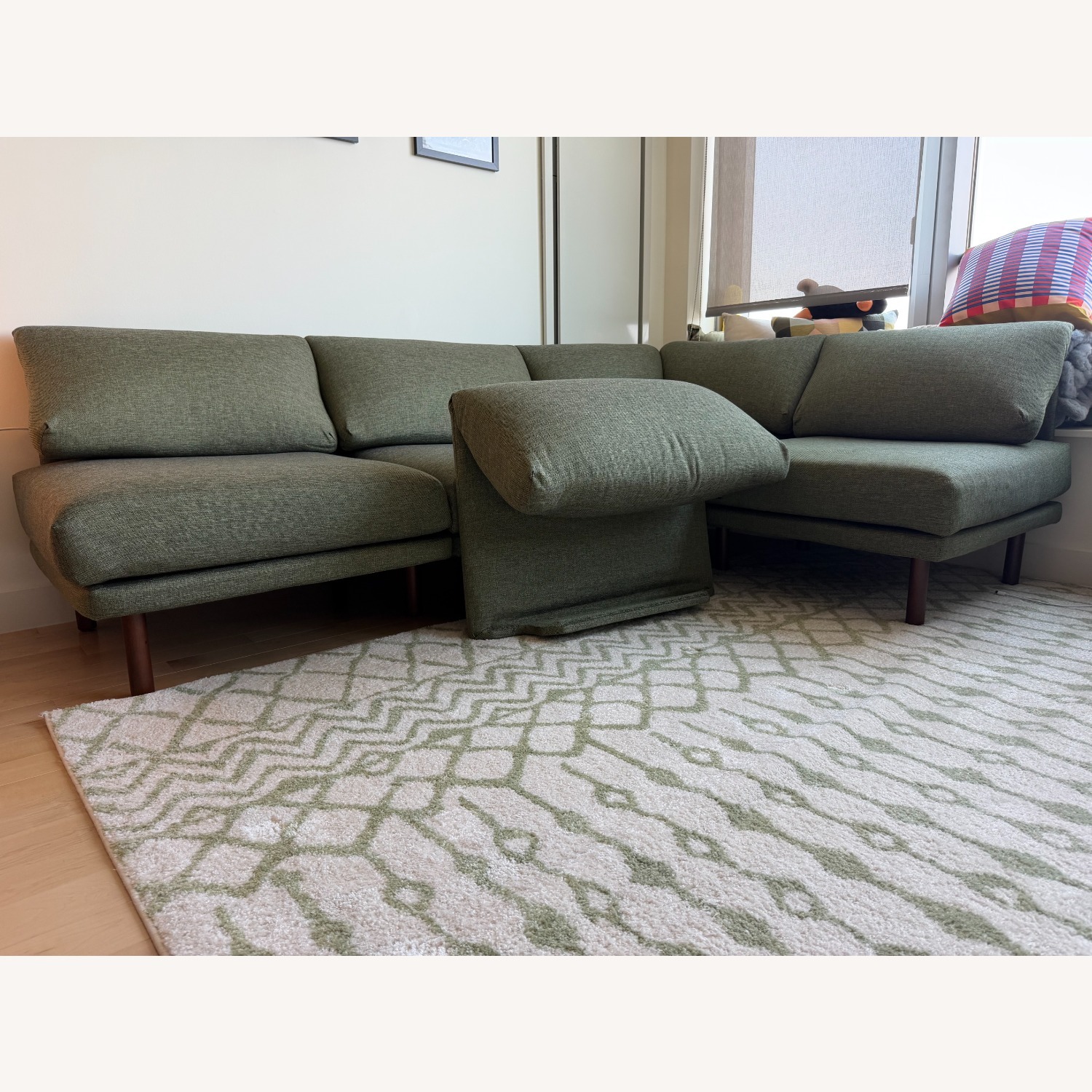 Burrow Range 4-Piece One Arm Sectional Green - image-3