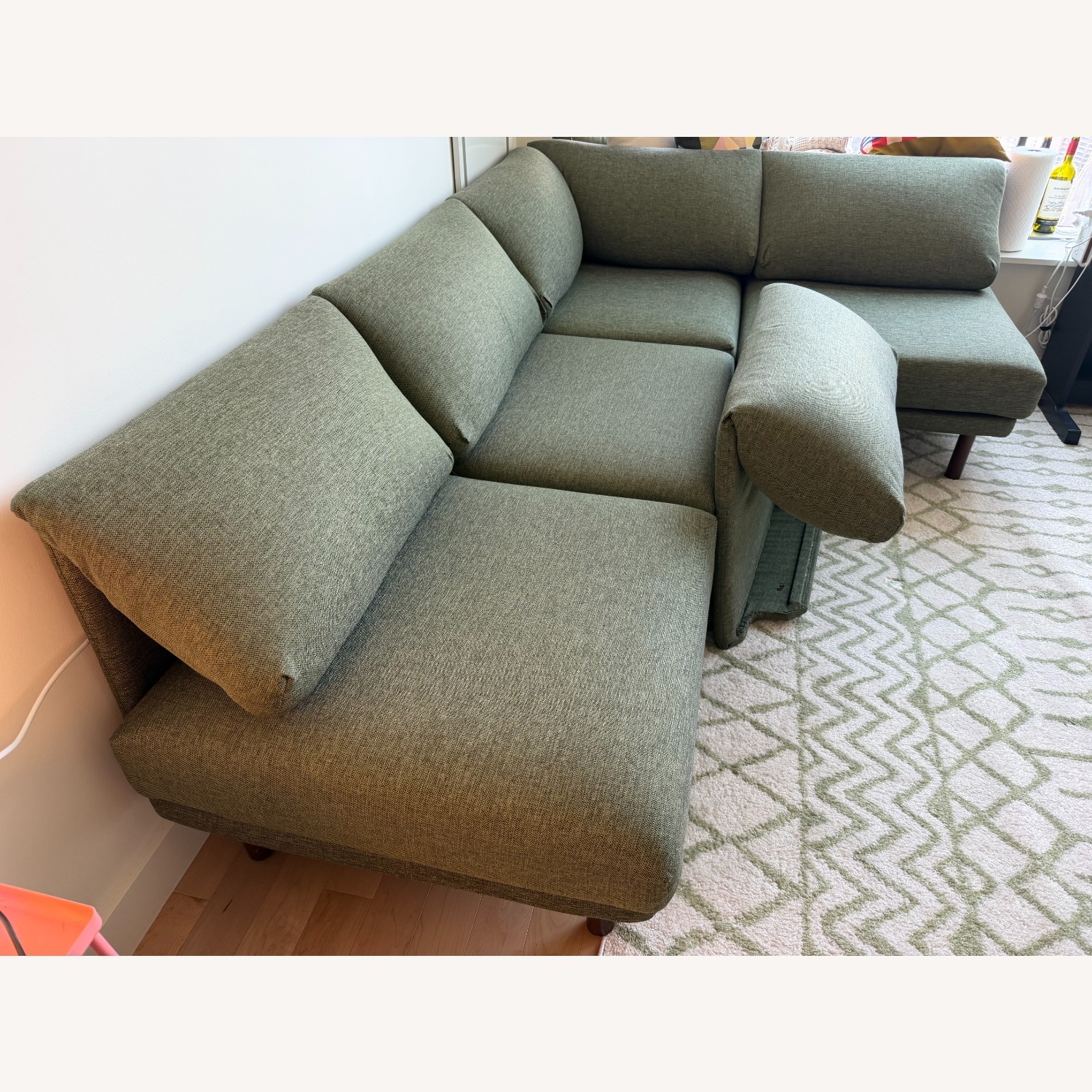 Burrow Range 4-Piece One Arm Sectional Green - image-4