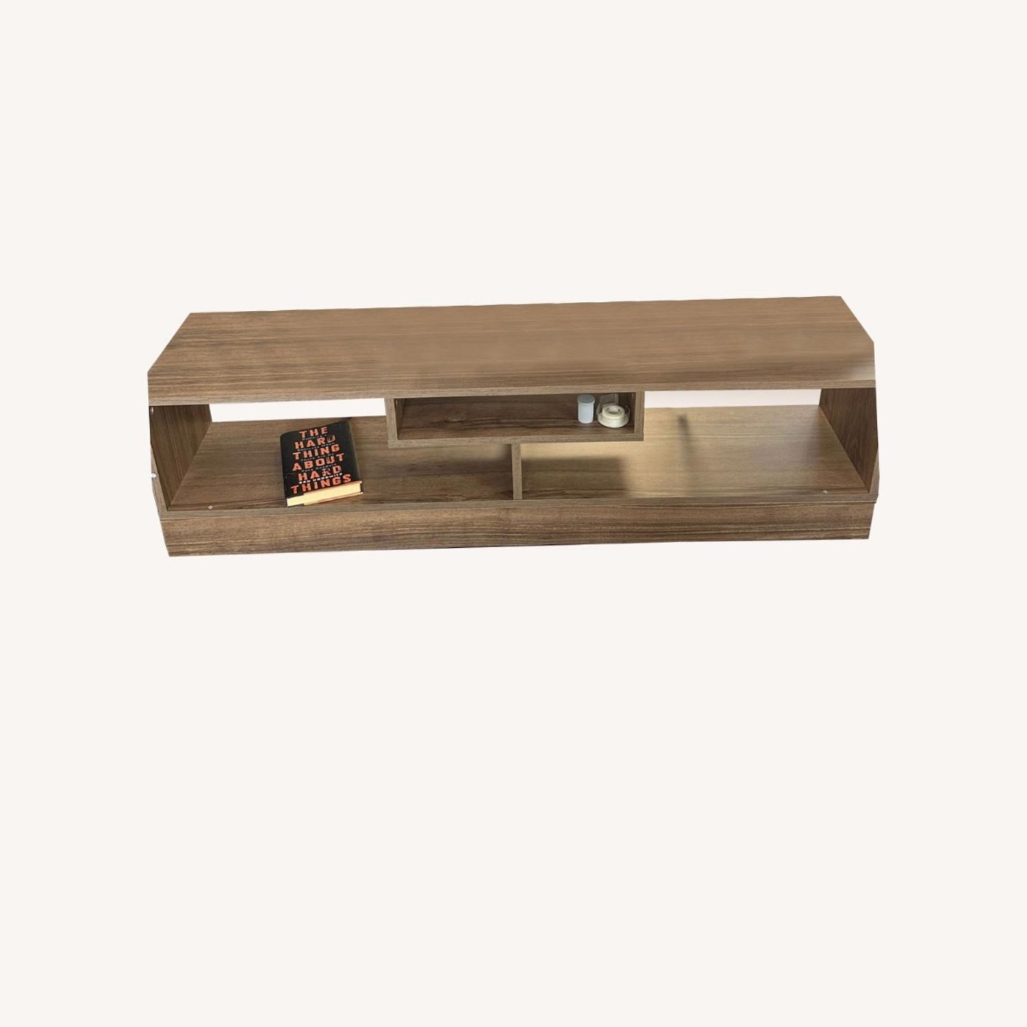 Dark Brown Wood Media Storage - image-3