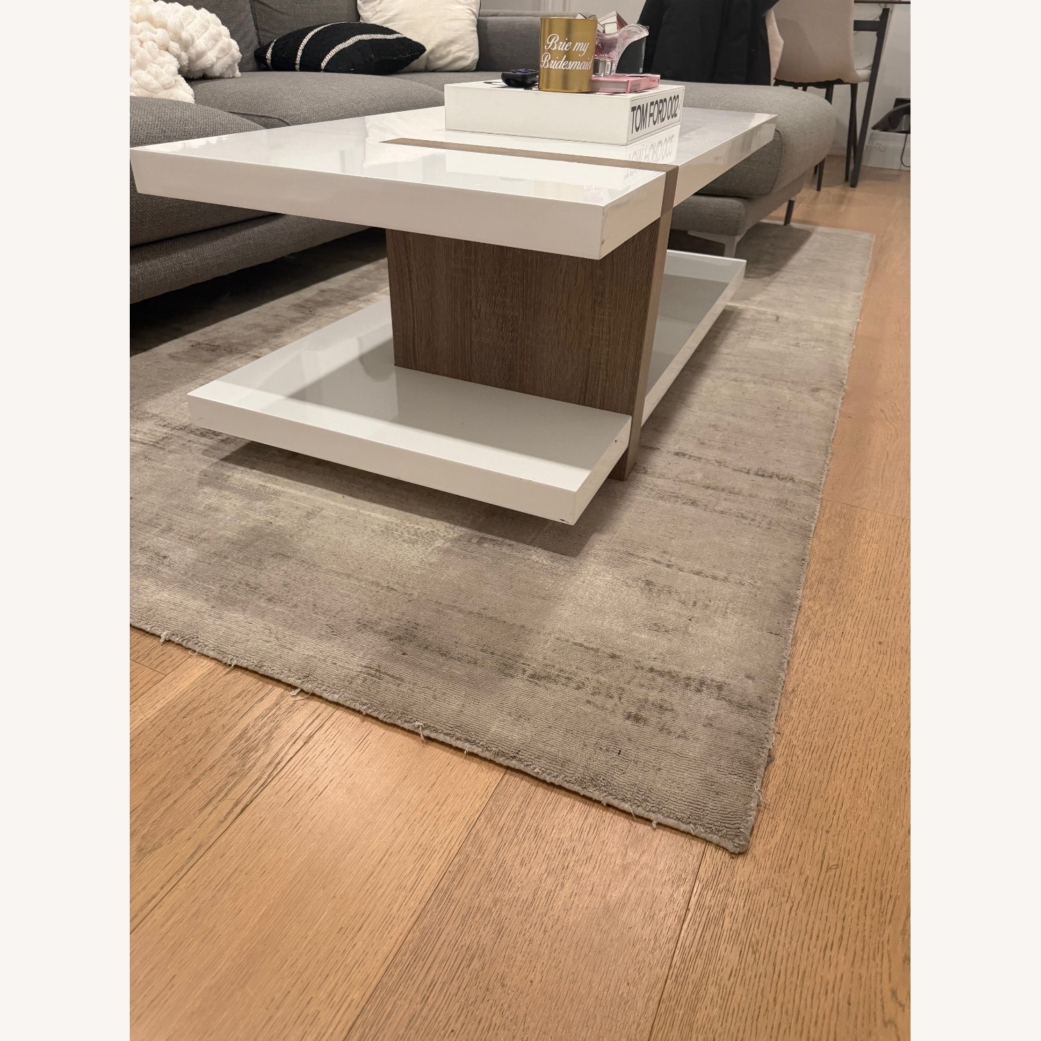 Crate & Barrel Tottori Light Gray Area Rug 6' x 9' - image-4