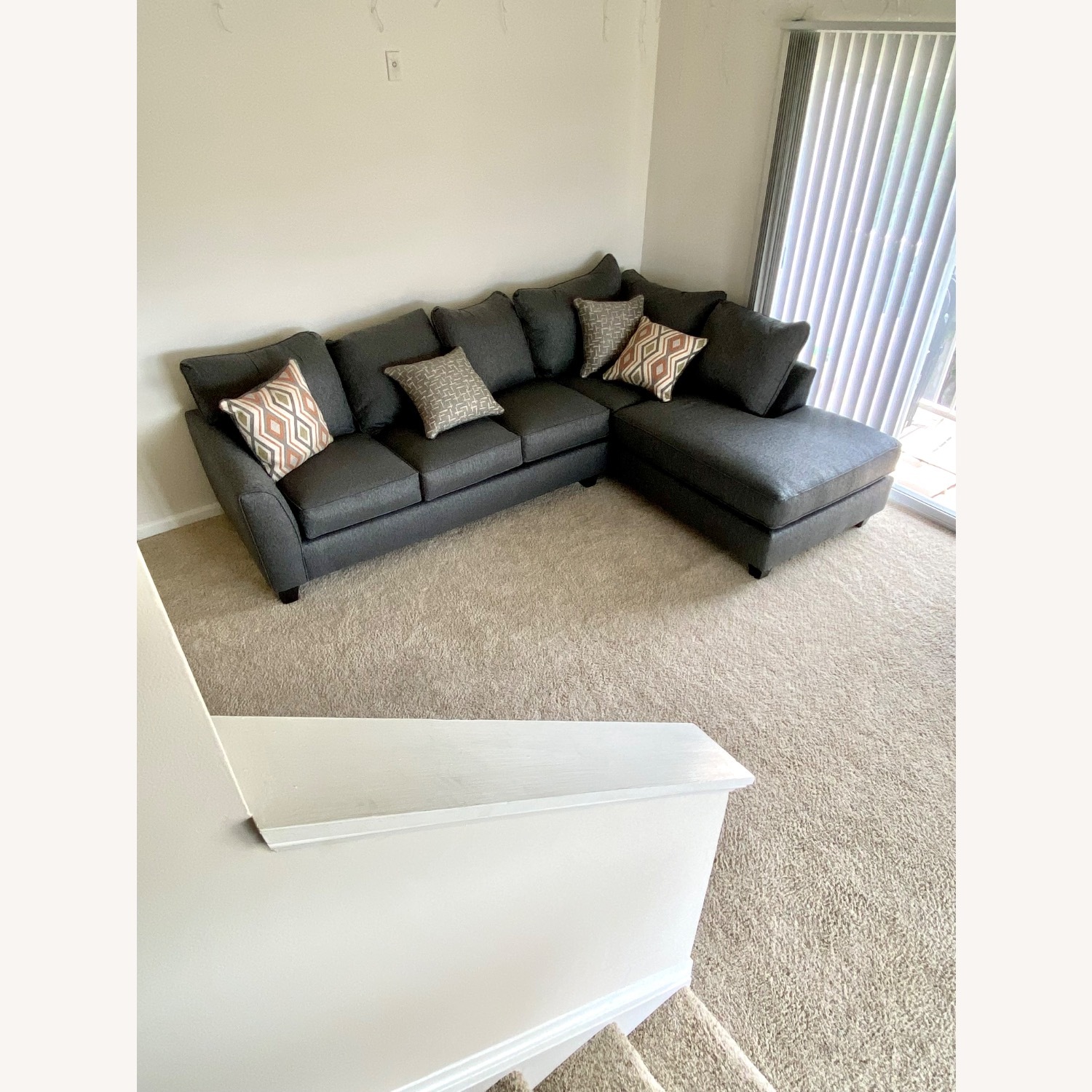 Dark Gray Fabric 3+ Piece Sectional - image-6