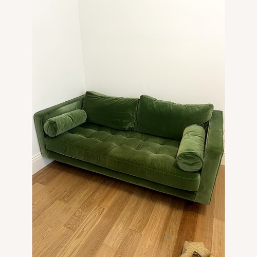 Used Article Sven Green Velvet Loveseat for sale on AptDeco