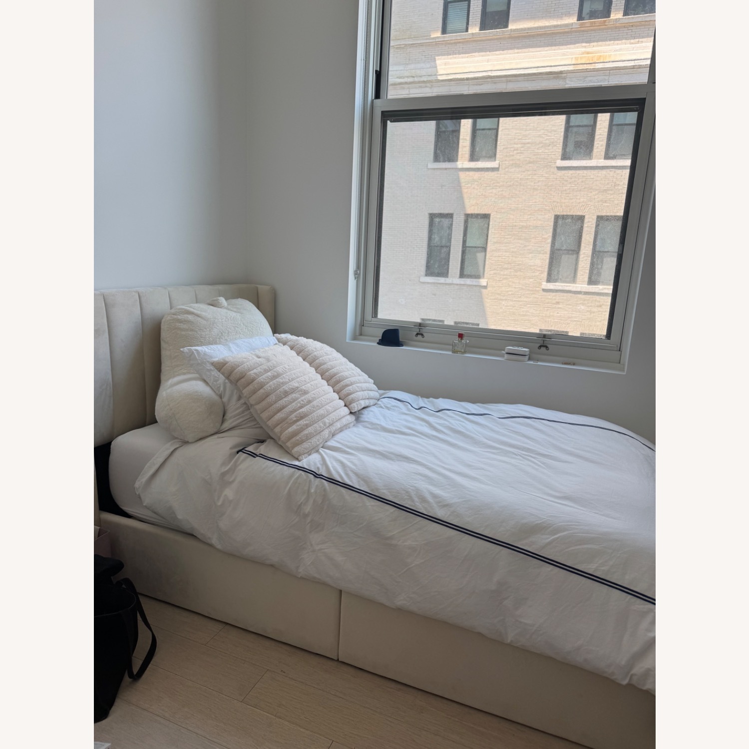 Wayfair Cream Upholstered Lift Storage Bed - image-2