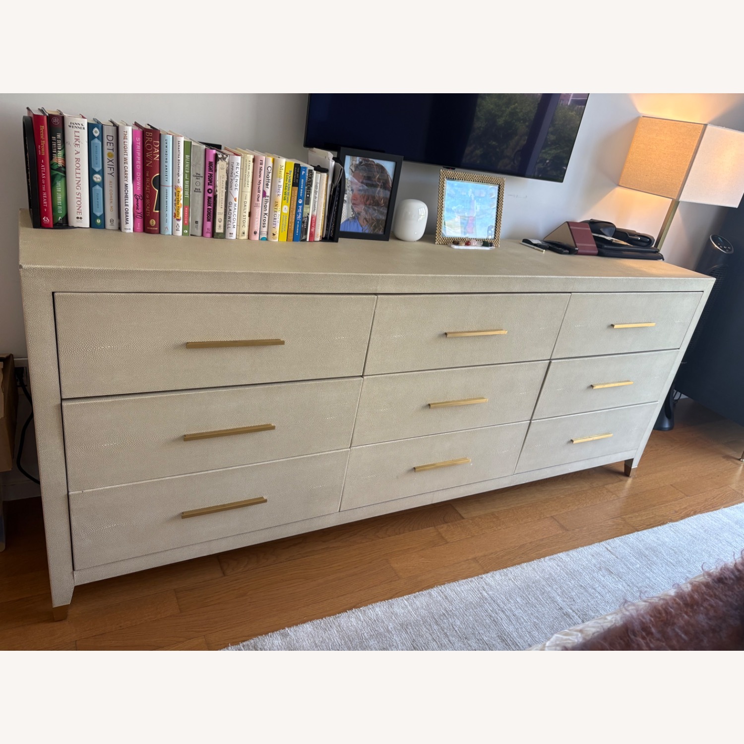 Restoration Hardware Graydon Shagreen Natural Dresser - image-1