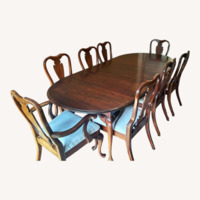 Crescent Dining Table (8 Chairs and 2 Leaves)