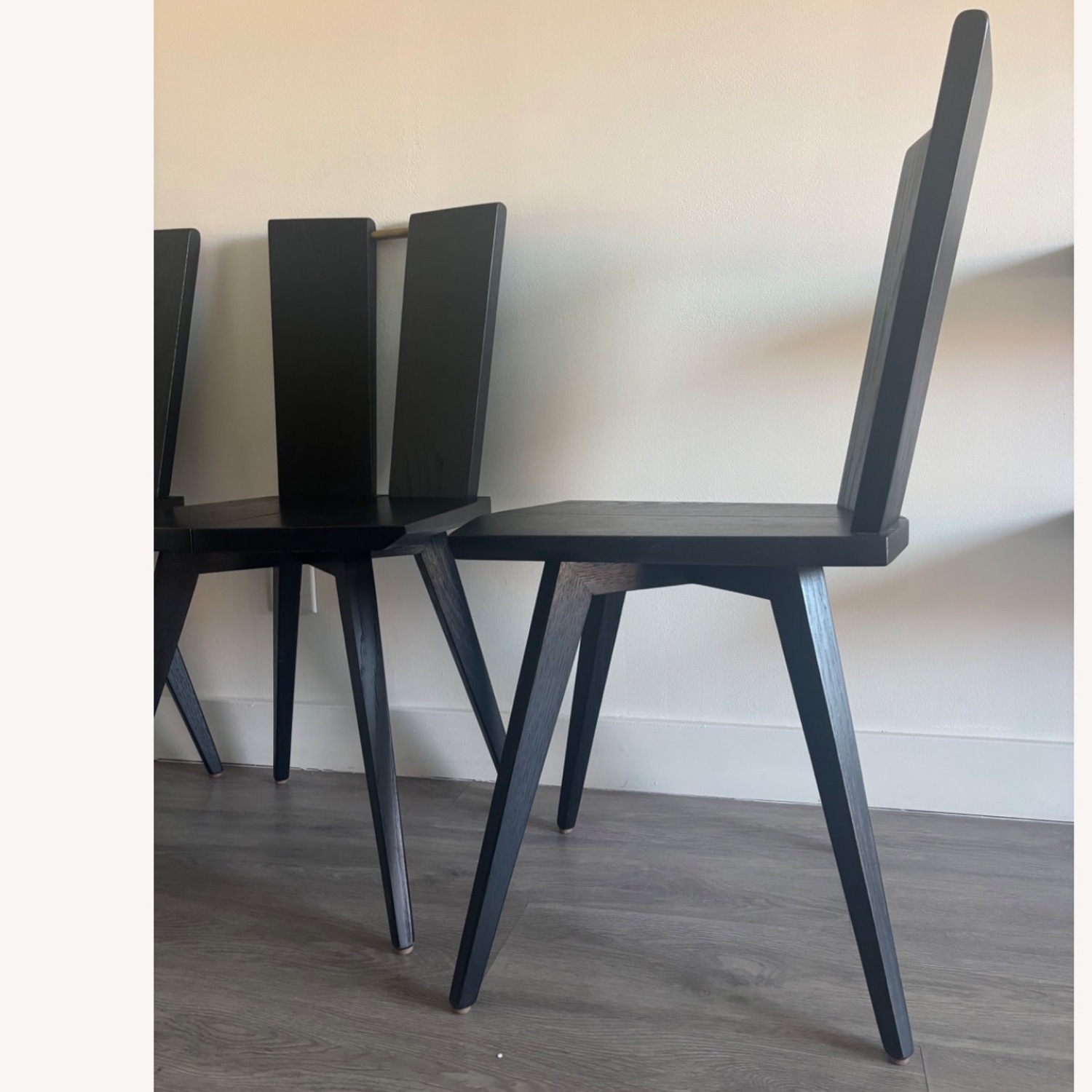 Hand-sculpted Dark Brown Wood Dining Chairs - image-3