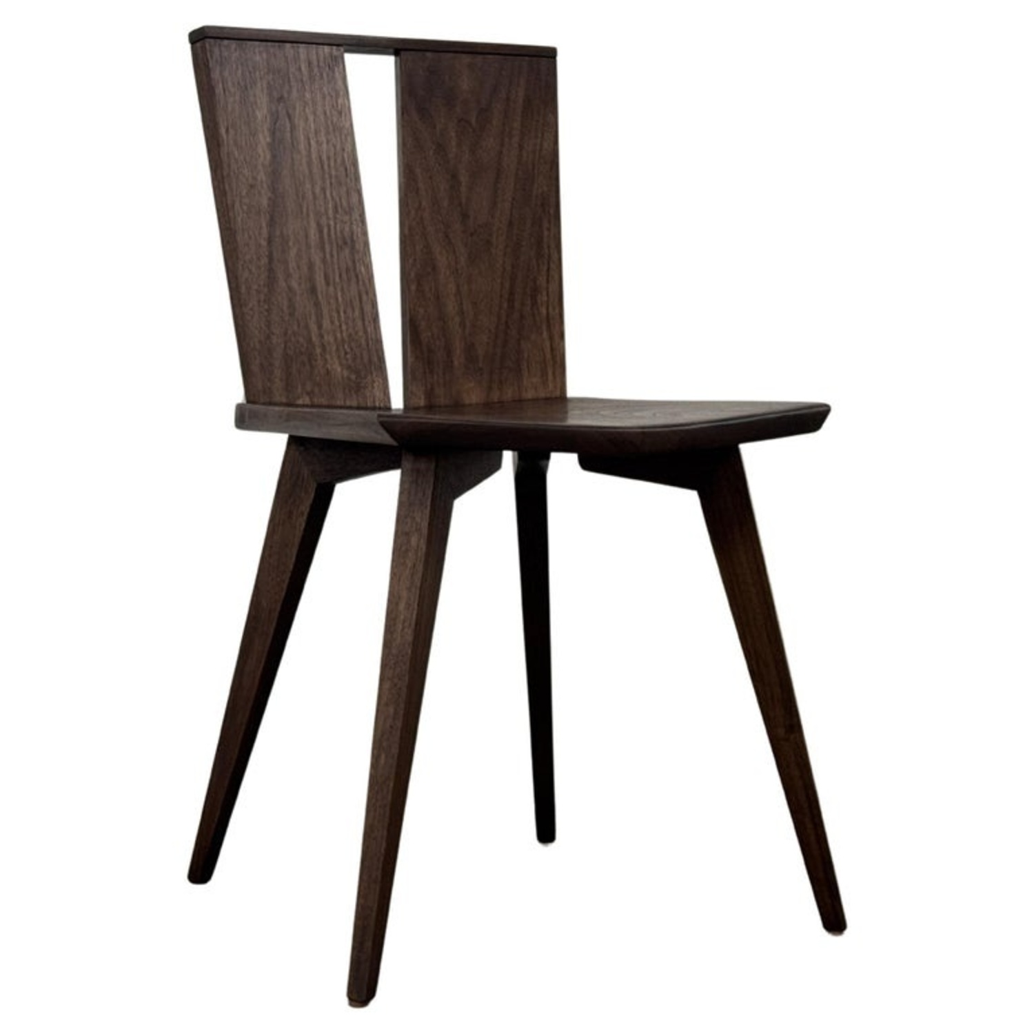 Hand-sculpted Dark Brown Wood Dining Chairs - image-6