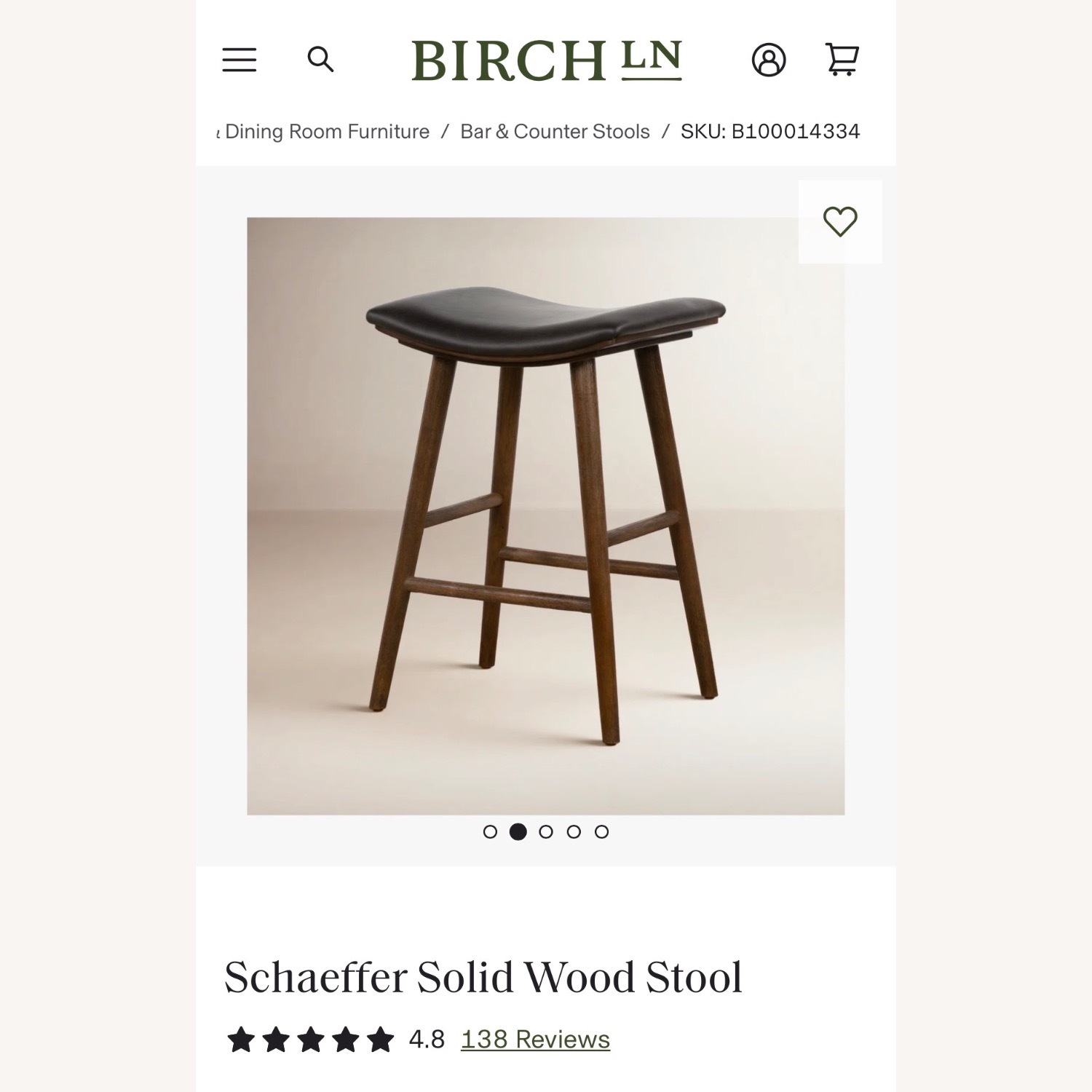 Birch Lane Schaeffer Dark Brown Wood Stools - image-5