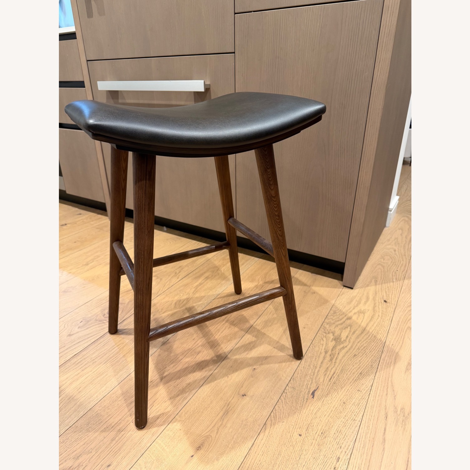 Birch Lane Schaeffer Dark Brown Wood Stools - image-2
