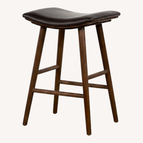 Used Birch Lane Schaeffer Dark Brown Wood Stools for sale on AptDeco