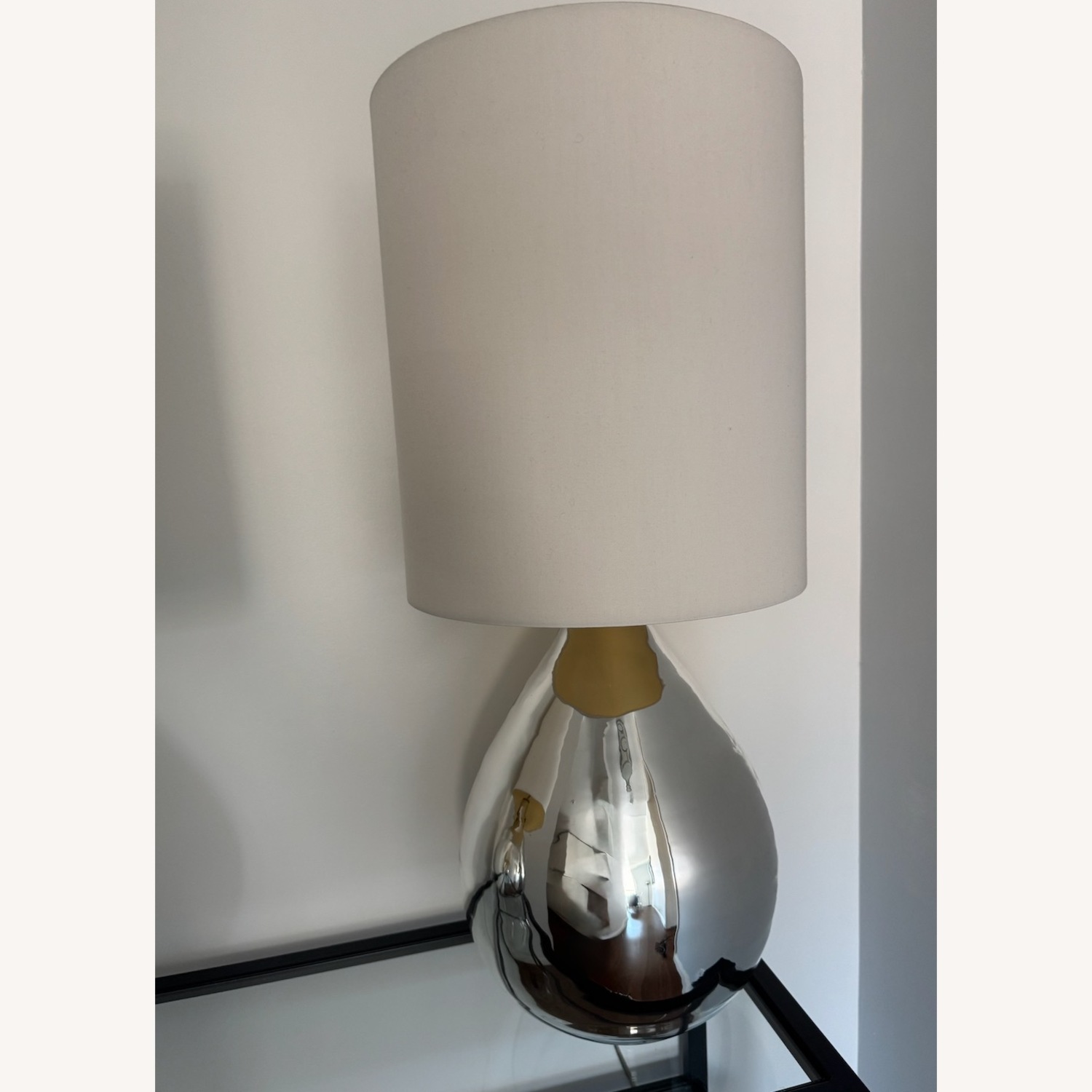 Silver Glass Table Lamps with Shade - image-3