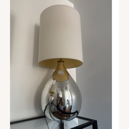 Used Silver Glass Table Lamps with Shade for sale on AptDeco