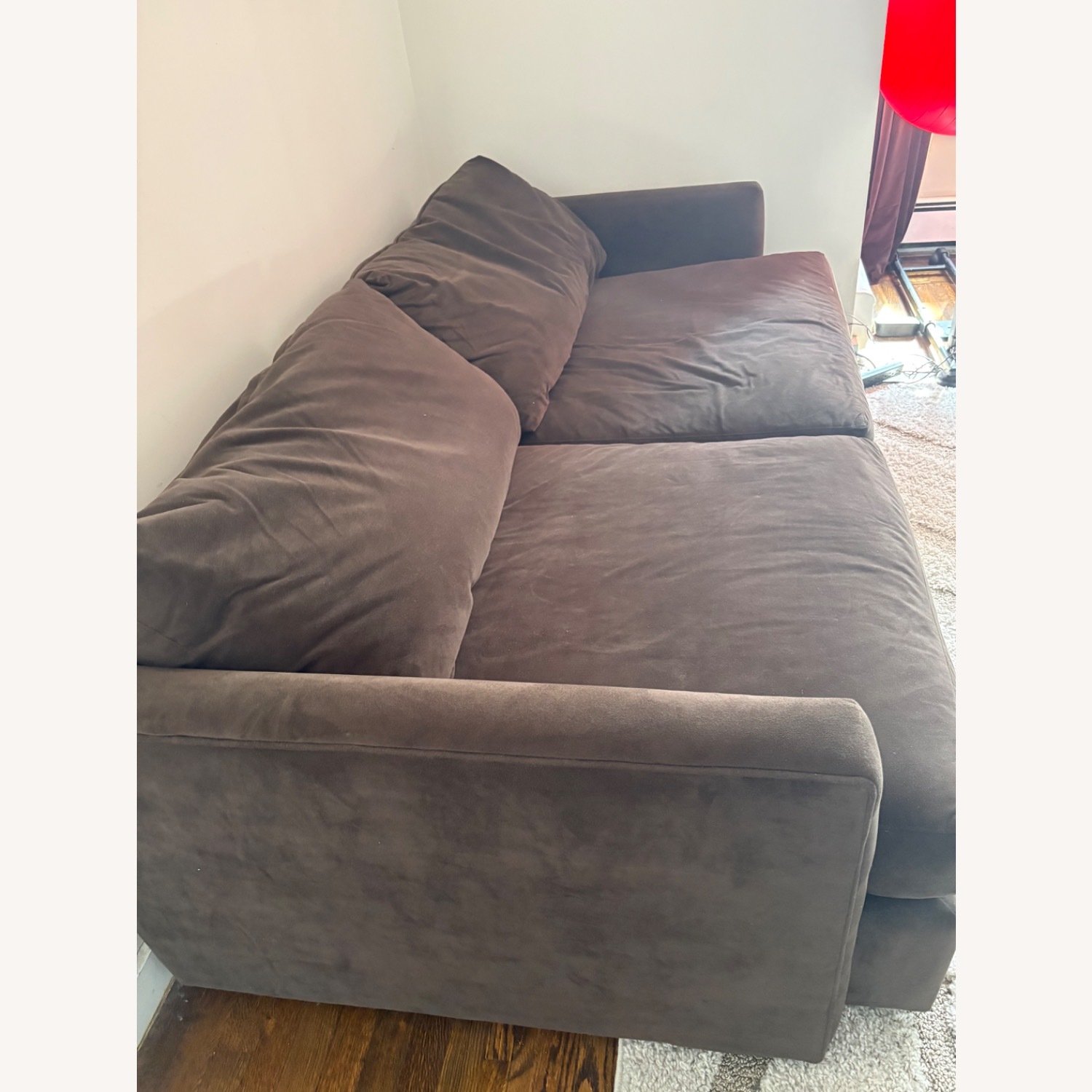 Crate & Barrel Lounge Dark Brown 2 Seater Sofa - image-2