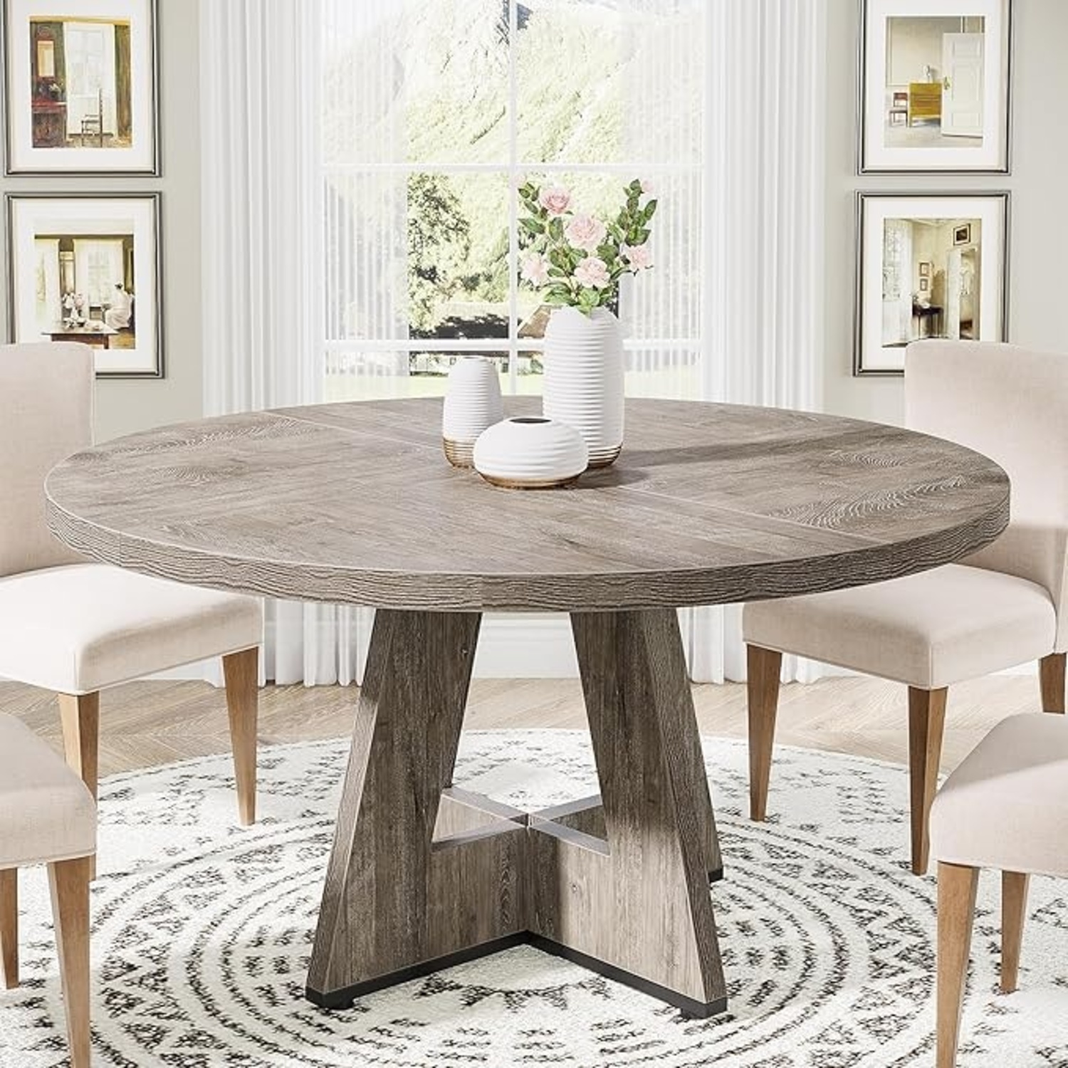 Tribesigns Dark Gray Dining Table - image-4