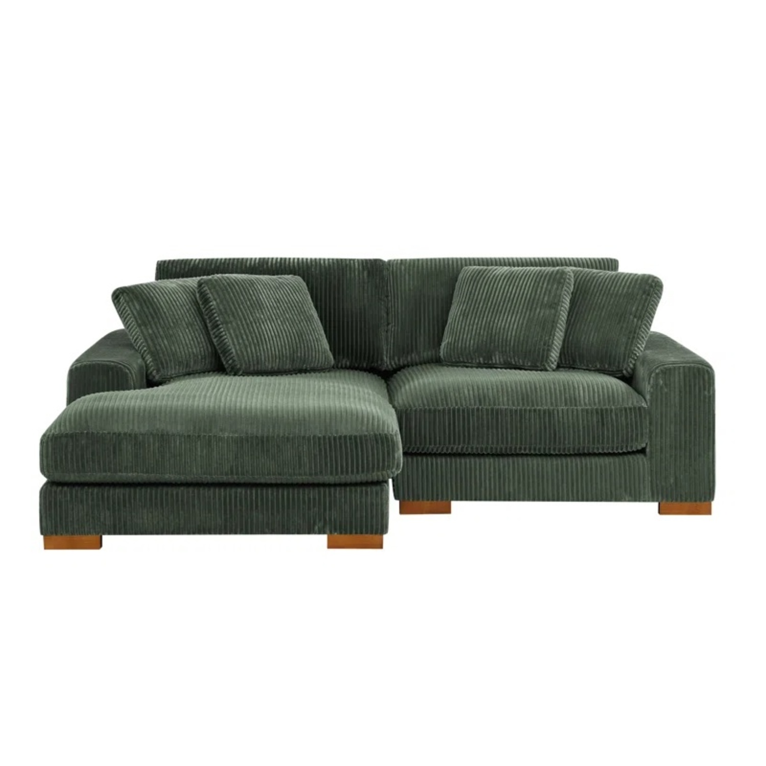 Green Fabric 3+ Piece Sectional - image-6