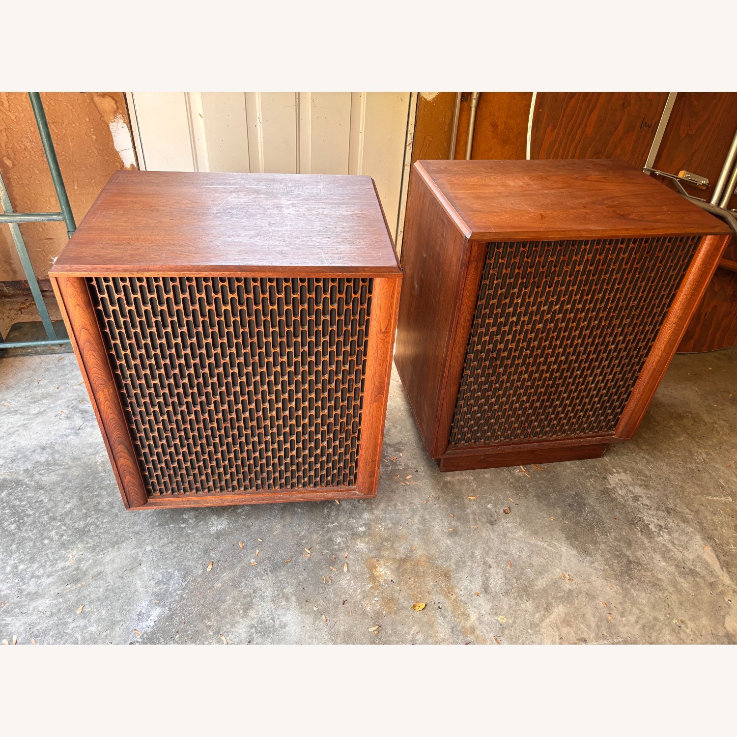 Vintage Hand Crafted Mid Cent Mod Spkr Cabinets - image-1