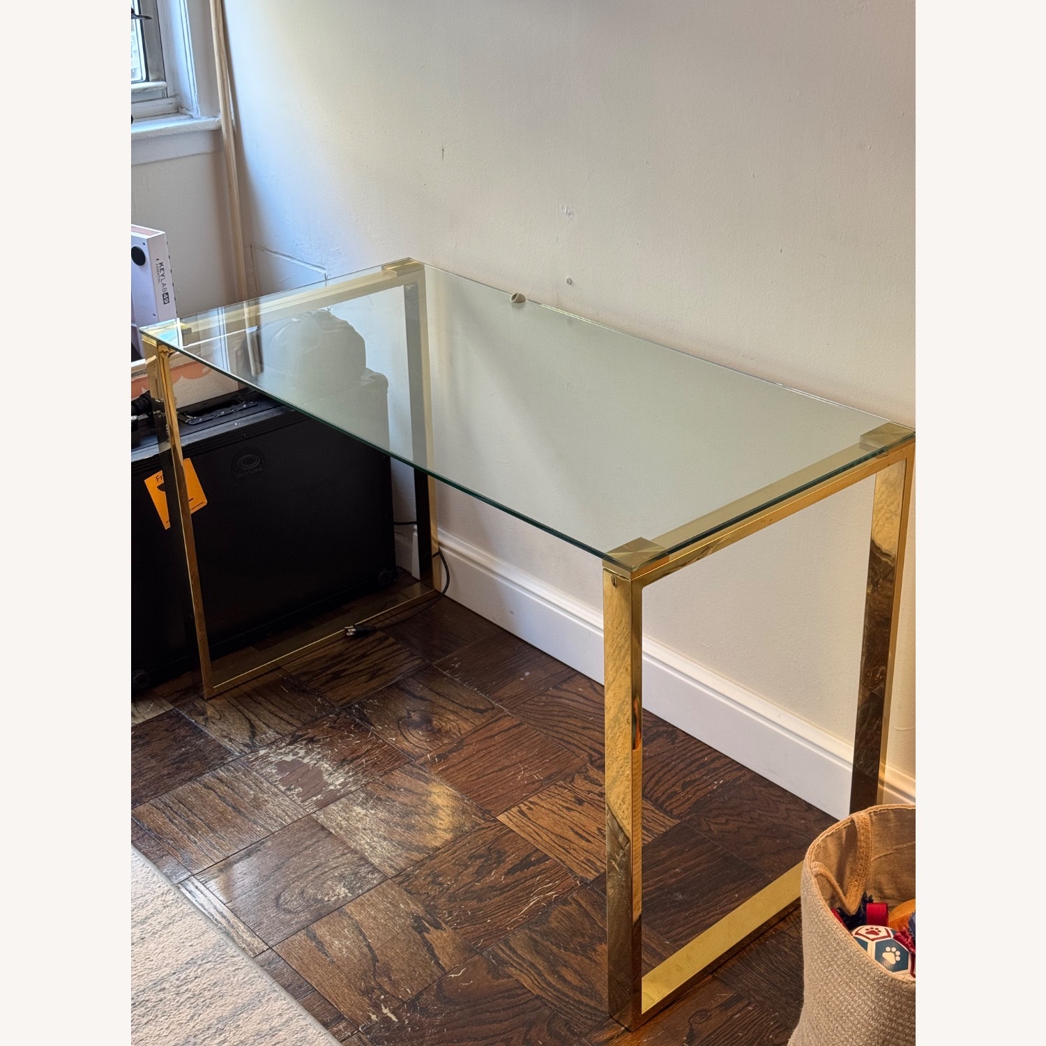 Wayfair Mercer41 Gold Glass Desk - image-1