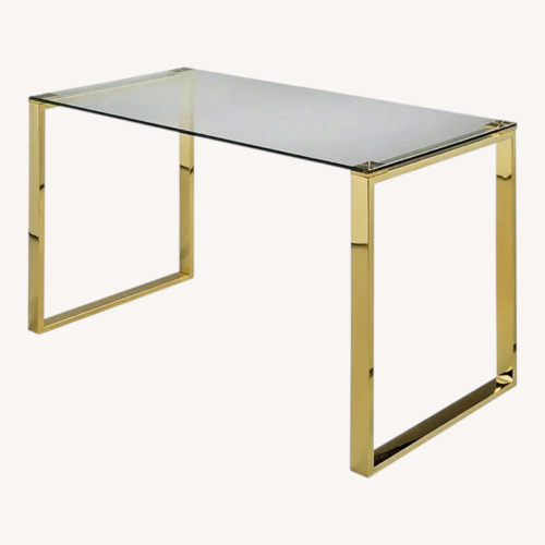 Used Wayfair Mercer41 Gold Glass Desk for sale on AptDeco