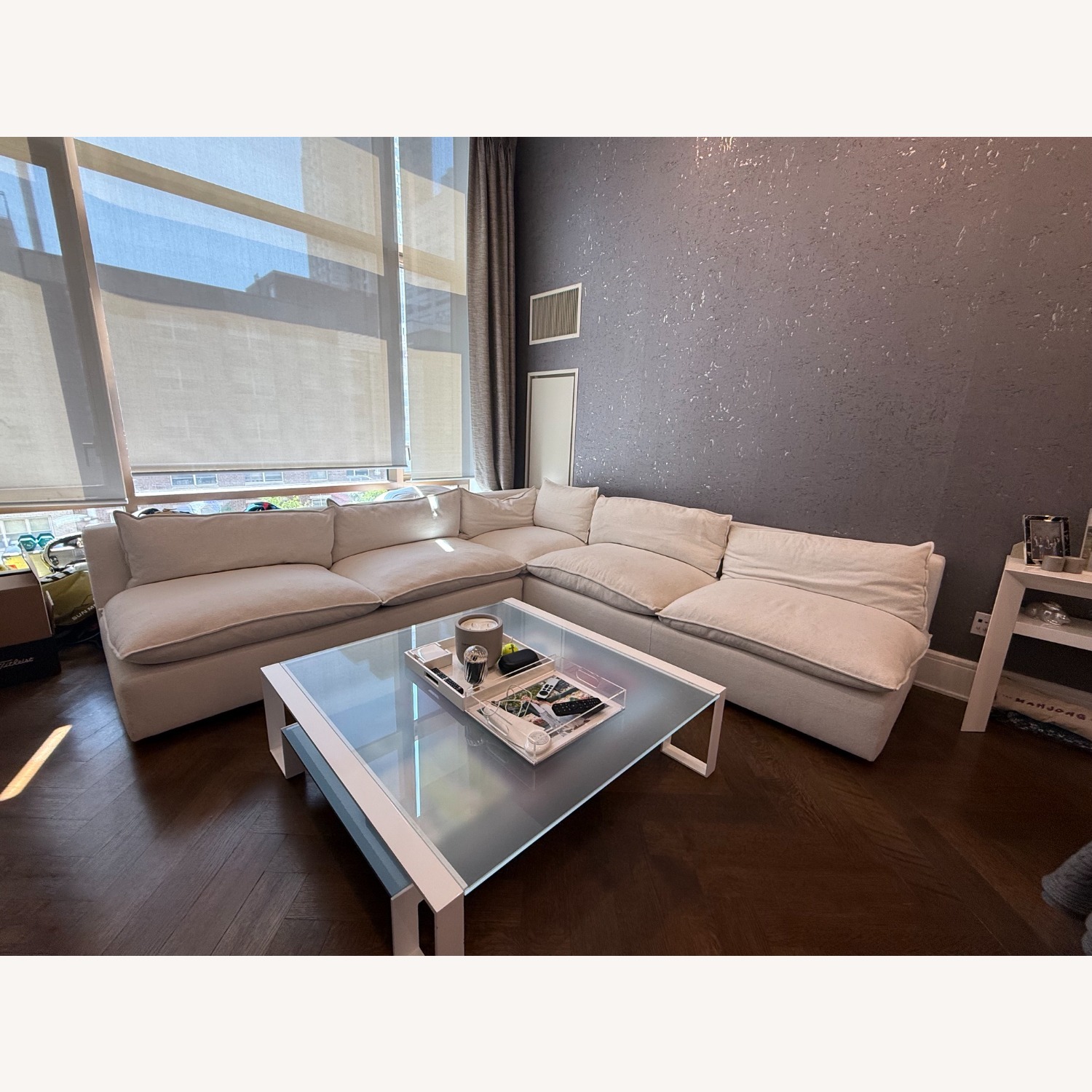 Crate & Barrel Lotus White 3+ Piece Sectional - image-2