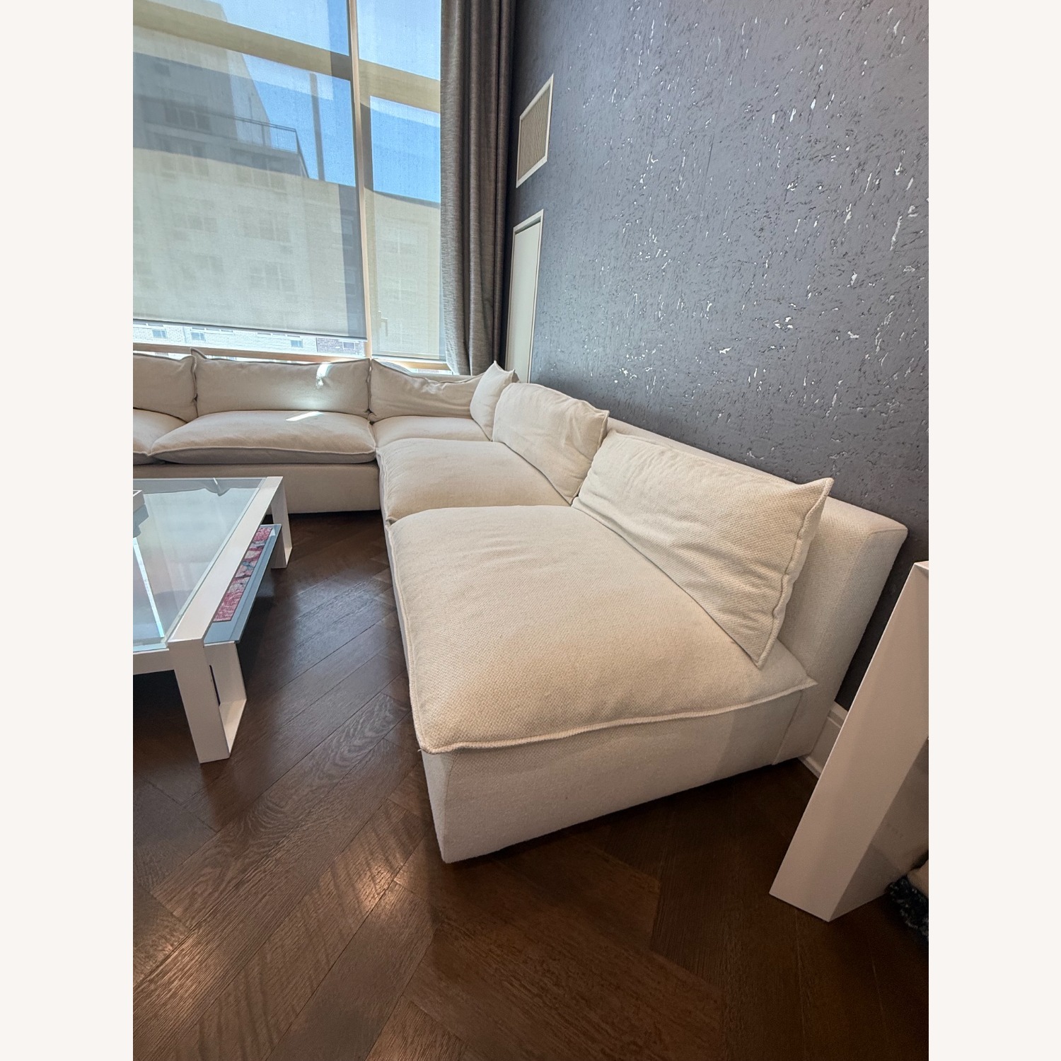 Crate & Barrel Lotus White 3+ Piece Sectional - image-4