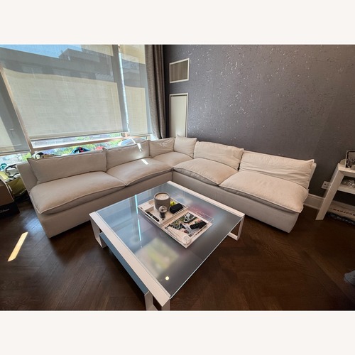 Used Crate & Barrel Lotus White 3+ Piece Sectional for sale on AptDeco