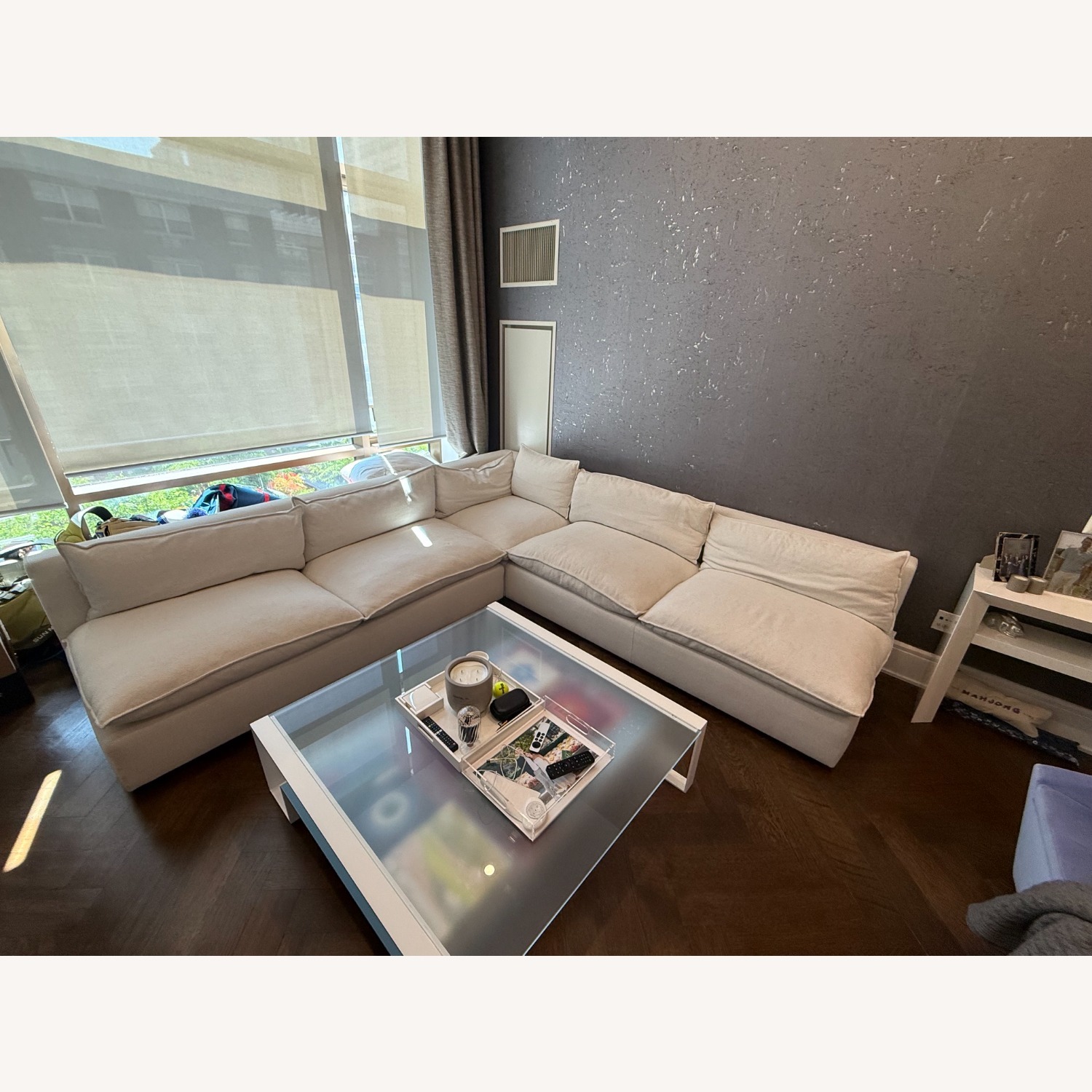 Crate & Barrel Lotus White 3+ Piece Sectional - image-5